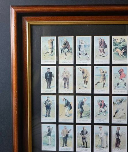 Framed Vintage Golf Cigarette Cards  Complete Collection 50 Cards