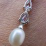 9Ct White Gold 375 Shell Pearl Zirconia Drop Pendant 2,5g L-11" Image 6
