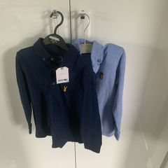 2 Navy baby blue long sleeve Next Tops - Brand New - Age 6