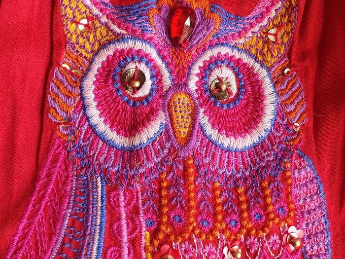 New Tags Beautiful Monsoon Girls Red Embroidered Beaded Skirt 12 to 13Yrs