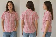 Pink Plaid Short Sleeve size S