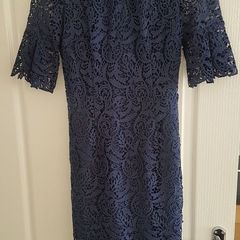 Fran & Jane navy midi lace dress