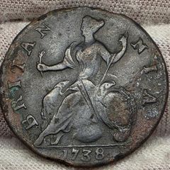 Great Britain 1738 Half Penny Coin George II