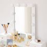 Dressing table with LED Bulbs  glass top and stool Hollywood style mirror Image 3