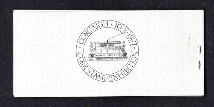 1987 Ireland Cork Philatelic Exhibition Booklet . Contains 2 X 24p 24p Cork Electric tram Commemorative Stamps No 206