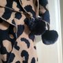 Long scarf shawl with animal print NEW black and beige Image 4