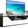 TV Lowboard Standing 120 cm, TV Cabinet with 2 Doors, TV Board for TVs up to 50 Inches, TV Cabinet with Drawer and Open Compartment for Living Room and Bedroom, Black and White Image 7