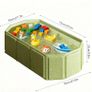 Foldable Bathtub for Children, Portable Bath Tub with Drain Plug, Large Toddler Bath for Ages 0-8, Boys and Girls Bathroom Water Pool for Indoor & outdoor Use, All-in-One Design, Space Saving Image 2