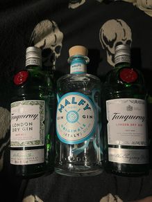 Empty gin Bottles Malfy Tanqueray kinsale
