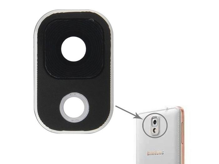 Back Camera Lens Cover Frame Holder for Samsung Galaxy Note3 Black/Silver 174412