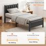Single Bed Frame with Upholstered Headboard, 3ft Image 4
