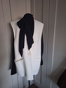 Zara sleeveless waistcoat in off white