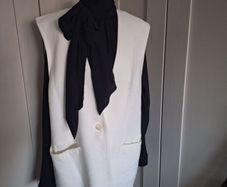 Zara sleeveless waistcoat in off white