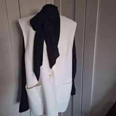 Zara sleeveless waistcoat in off white