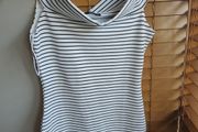 Mango White &amp; Black Striped Bodycon Dress Sleeveless