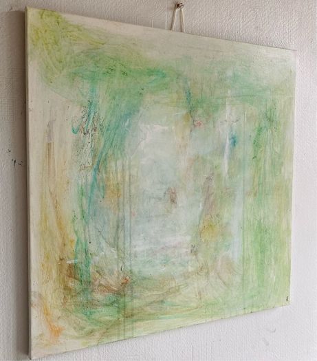 Original Abstract Painting Biophilic Art Neutral Art  Quiet Luxury Art