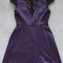 Karen Millen Purple Black Signature Elegant Lace Satin Pleat Skater Dress Image 2