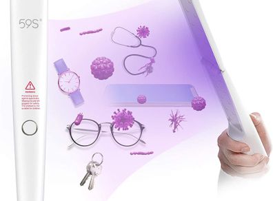 UV Light Sterilizer, 59S Portable UVC Sterilizer 3min Fast Sterilization 99.9% with 20 LED Lamp Beads