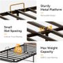 3ft Single Bed Frame with Storage Wooden Headboard, LED Light & Charging Station, Platform Metal Bed Frame Single with Underbed Storage, Strong Metal Slat Support Image 4