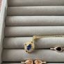 Blue Stone Crystal Gold Tone Pendant Necklace Image 4