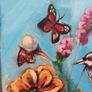 Bird & Floral Acrylic Painting on Canvas - 45x60cm Image 3
