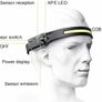 LED Head Torch Rechargeable, LED Headlamp Running Head Torch Headlight with Motion Sensor Water-Resistant Lightweight Head Flashlight for Running, Camping, Fishing, Cycling, Hiking Image 4