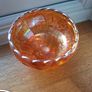 Vintage  Art Deco  Carnival Amber Rose Bowl Image 3