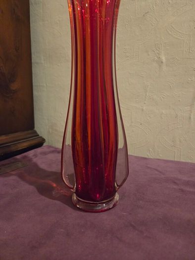 Mid Century Glass Swung Vase