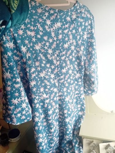 uk10 star print midi 3/4 sleeve