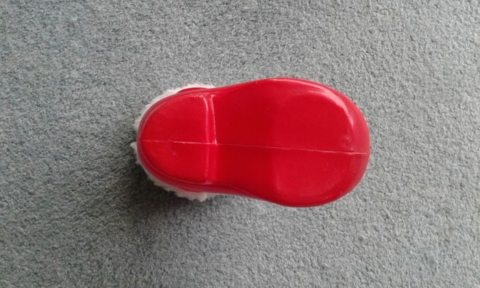 Vintage Red Santa Boot with White "Fur" Trim.