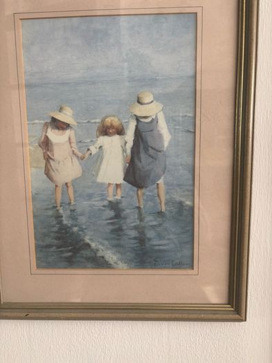 Prints E.Van Goethem (1857-1924) -Watercolour, Sun Hats
