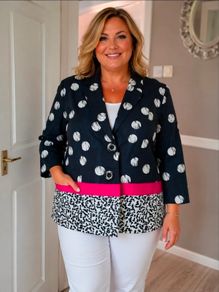 Personal Choice Size 18 Polka Dot Colour Block Blazer