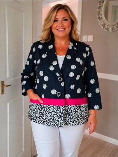Personal Choice Size 18 Polka Dot Colour Block Blazer