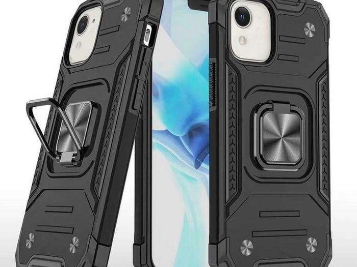 Stand Black Armour ShockProof Case for iPhone XR Hybrid Back Cover