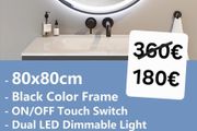 LED Bathroom Mirror 80x80cm Antifog