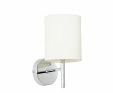 [NEW] Contemporary Chrome Sconce Wall Lamps, White Shades, E14 Fitting