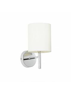 [NEW] Contemporary Chrome Sconce Wall Lamps, White Shades, E14 Fitting