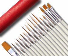 18 Pcs Detail Fine Miniature Paint Brushes Mini Tiny Micro Paintbrush Painting Kit Set Comes With Red Paintbrush Holder
