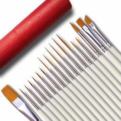 18 Pcs Detail Fine Miniature Paint Brushes Mini Tiny Micro Paintbrush Painting Kit Set Comes With Red Paintbrush Holder