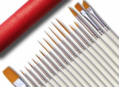 18 Pcs Detail Fine Miniature Paint Brushes Mini Tiny Micro Paintbrush Painting Kit Set Comes With Red Paintbrush Holder