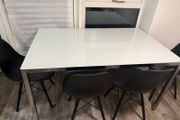 Ikea Torsby White Dining Table plus 4 beautiful Black chairs