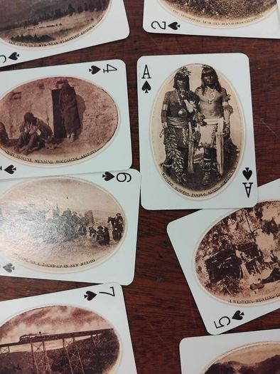 Native American Playing cards and tin