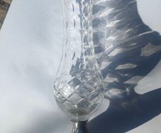 1979 Crystal glass vase and Sterling silver base
