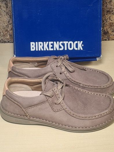 BIRKENSTOCK PASADENA shoes suede leather taupe beige brown Size UK 5 EU 38 boys girls women unisex BRAND NEW BOXED