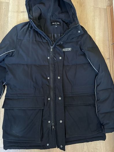 Nicce Black Hooded Puffer Jacket