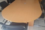 beech boardroom table with  6