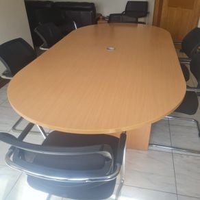 beech boardroom table with  6