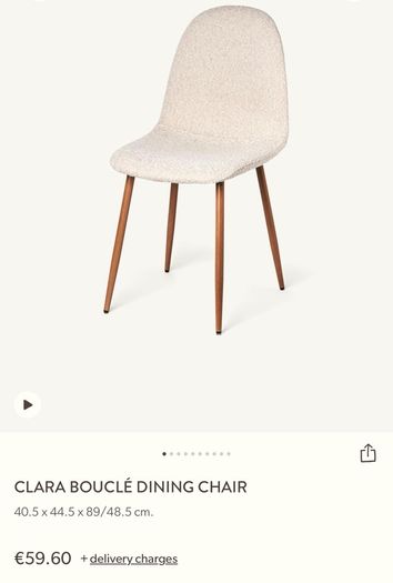 Sostrene and Greene Clara cream Boucle dining chair