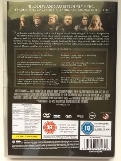 Game Of Thrones (Complete Collection 1-8 + Conquest & Rebellion) [DVD TV Boxsets]