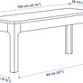 Dark Brown solid wood bench Image 3